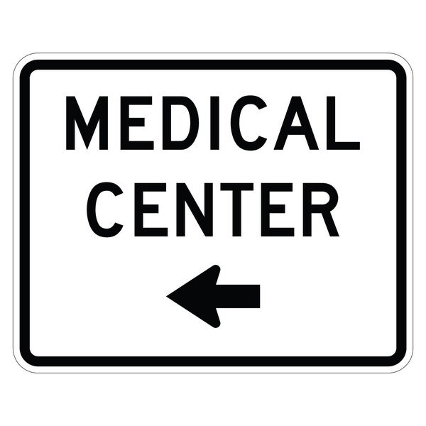 Sign Solutions Usa Medical Center Left Arrow, Aluminum, 24 in x 30 in DUS08DWT3024EM-6aL - main